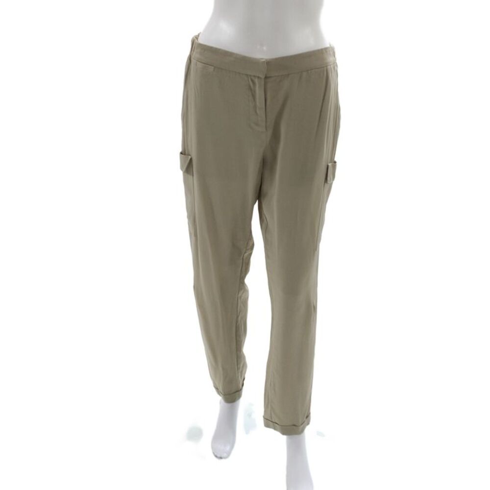 Lavia 18 Women Cargo Pants Beige Button 79% Acetate Inseam 28 Size 42